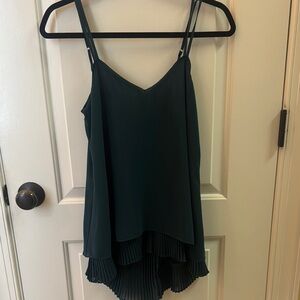 White House Black Market Green Asymmetrical Tiered Camisole